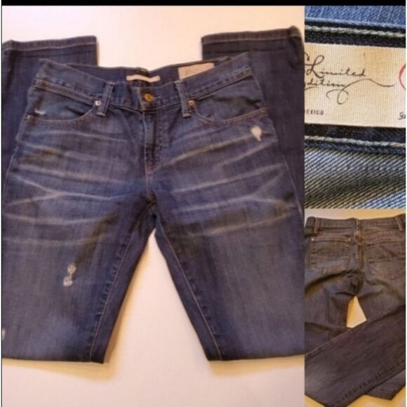 0 GAP Girlfriend Rosalyn Authentic Fade Limited Edition dark straight JEANS 24 - Picture 1 of 7